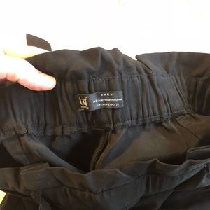 Zara Paper bag cropped pants
